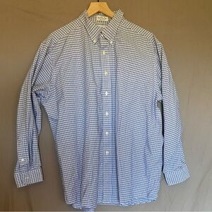 L.L. Bean Men’s Dress Blue and White Button Down Dress Shirt 18 Neck